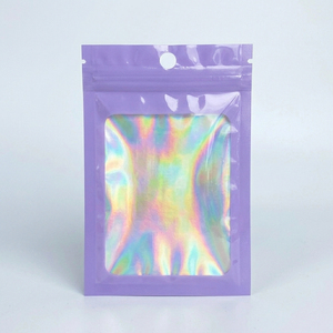 Auffällige Holographische Zip-Lock Plastikverpackungstasche Transparente Plastiktüte für Lebensmittel Süßigkeiten Schmuck Kosmetik Geschenke - Product Image 2