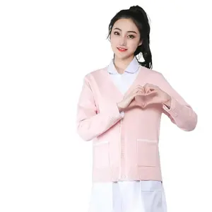 Maglione da infermiera cappotto da donna Cardigan ispessito senza Pilling uniforme da medico maschile maglione medico autunno e abbigliamento invernale - Product Image 3