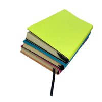 Carnet de notes à couverture souple en cuir PU de couleur fluo, carnet de notes de poche pour écoliers