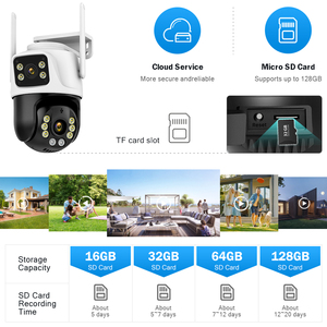 Hot ngoài trời dual-ống kính không dây IP an ninh CCTV PTZ dome camera 6MP ai phát hiện con người liên kết báo động IP Wifi icsee PTZ camera - Product Image 2