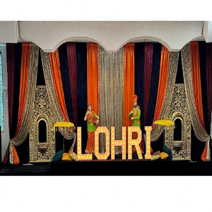Punjabi First Lohri Event Dance <b>Stage</b> Setup Traditional Lohri Party <b>Stage</b> Decoration <b>Props</b> Punjabi Theme <b>Prop</b> for Mehndi Sangeet - Product Image 1