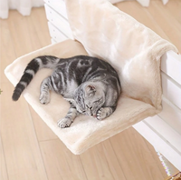 Lit suspendu de luxe pour chat, hamac pour chat, coussin suspendu en forme de L en peluche pour rebords de fenêtre, toutes saisons, pour que les animaux domestiques puissent bronzer et dormir