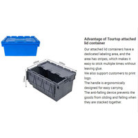 Conteneur de stockage de tomates en plastique empilable à couvercle intégré, 12 gallons, bac de transport industriel en plastique pour déménagement