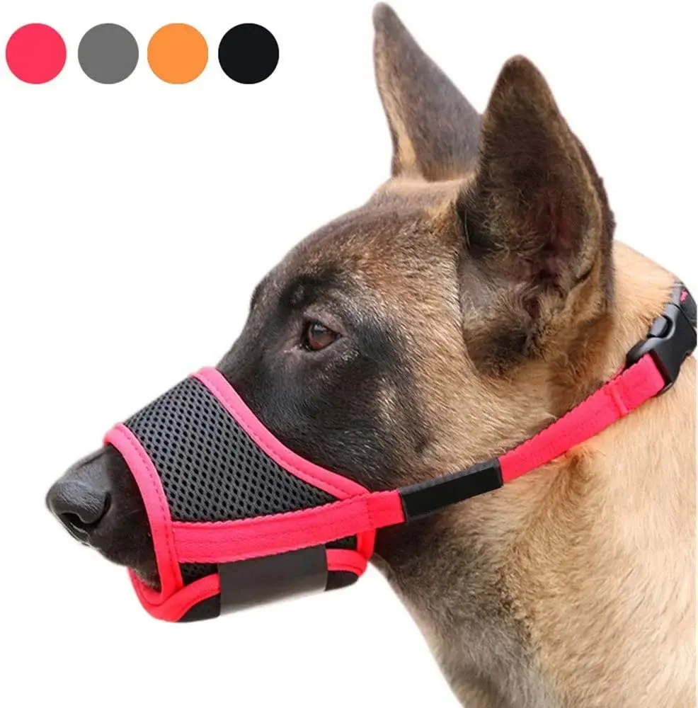 Soft Nylon Muzzles Anti-biting Air Mesh Breathable Drinkable Adjustable Loop Pets Dog Mouth Muzzle Nylon And Neoprene Dog Muzzle