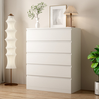 Commode à cinq tiroirs Nansen, style crème, design moderne, armoire de rangement multifonctionnelle pour chambre et entrée