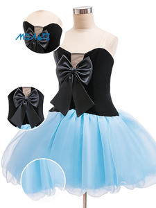 Gaun Satin Putri untuk Anak Perempuan Kerah O Bordir Bunga Panjang Selutut Kostum Pertunjukan Gadis Bunga Gaun Pesta Anak-anak - Product Image 2