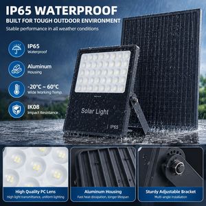 Reflector Solar LED de 50W para Exteriores, Lámpara Impermeable IP66 con Panel para Jardín, Patio, Plaza - Product Image 3