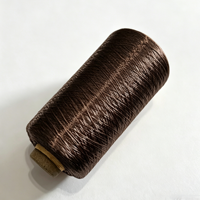 Benang Bordir Polyester Mercerized Seri Brown 300D FDY 100%  Tahan Lama Ramah Lingkungan Untuk Menjahit & Merajut Gulungan Besar