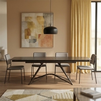 Meubles de salle à manger pour hôtel de luxe moderne sur mesure, pieds en métal géométriques, plateau en verre thermofusible de 10 mm, pliable