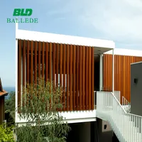 Parasol de diseño de casa moderna, persiana de aluminio horizontal/vertical prefabricada