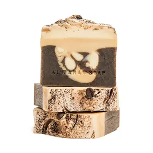 Sapone Naturale Solido per Mani Almara, Profumo Cappuccino, con Ingredienti al Caffè, per Tutti i Tipi di Pelle, Formato Regolare - Product Image 1