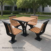 Ensemble de table et de chaises de patio, meubles de salle à manger d'extérieur, résistant aux intempéries, sans entretien, qualité commerciale, pour la cour