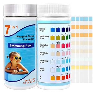 Bandelettes <span class=keywords><strong>de</strong></span> test <span class=keywords><strong>de</strong></span> piscine 7 en 1, 100 unités, kit professionnel <span class=keywords><strong>de</strong></span> test <span class=keywords><strong>de</strong></span> <span class=keywords><strong>la</strong></span> qualité <span class=keywords><strong>de</strong></span> <span class=keywords><strong>l</strong></span>'<span class=keywords><strong>eau</strong></span> <span class=keywords><strong>pour</strong></span> le chlore, <span class=keywords><strong>l</strong></span>'alcalinité, <span class=keywords><strong>la</strong></span> <span class=keywords><strong>dureté</strong></span>, <span class=keywords><strong>l</strong></span>'acide cyanurique, le brome - Product Image 2