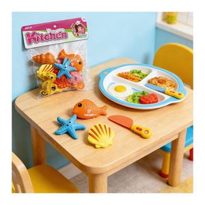 Kids <b>Pretend</b> Kitchen Toy <b>Food</b> Set with Cutting Fruit & Vegetable for Children's Role Play-Educational Plastic Toy for Ages 12+ - Product Image 4