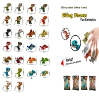 Modèle d'animal en plastique éducatif pour enfants, dinosaure qui mord la main, mini, multi-articulé, réaliste, jouet anti-stress, cadeau, tête
