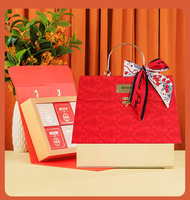 Nouvelle boîte cadeau portable auto-érectible pour le Festival de la Mi-Automne 2025, en carton gris créatif, boîte vide rectangulaire pour foulard en soie