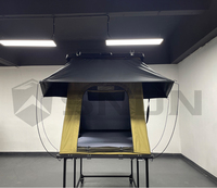 SNDN Schlankes Dreieckiges Dachzelt mit Hartschale für Outdoor-Camping, Ultraflaches 4x4 SUV Auto-Dachzelt aus Aluminium, Wasserdicht für 1-2 Personen