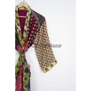 Kimono Sari de seda Floral Vintage elegante para mujer, vestido Maxi, Túnica India japonesa, Frente, ropa de casa de primavera y verano de alta calidad - Product Image 3