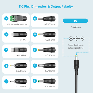 Adaptateur universel électrique AC/DC 12W, alimentation réglable 3-12V 1A, 7 embouts, protection contre les surtensions, garantie de 2 ans, matériau ABS - Product Image 5