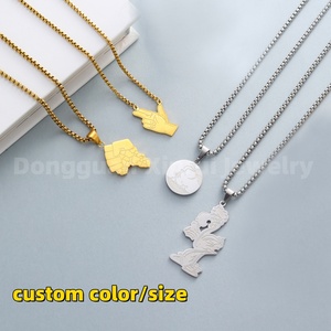 Collar con Colgante de Acero Inoxidable Chapado en Oro de 18k con Mapa de Mano de Animal Personalizado para Niños, Grabado Personalizado, Moda Moderna - Product Image 5