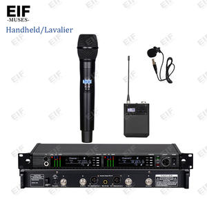 ระบบไมโครโฟนไร้สาย UHF แบบสองช่องสัญญาณ EIF Muses พร้อมตัวรับสัญญาณแบบติดตั้งบนแร็คและไมโครโฟนแบบเฮดเซ็ตสำหรับการใช้งานเสียงระดับมืออาชีพ - Product Image 6