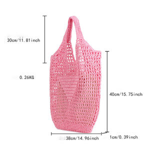 Borsa a tracolla da <span class=keywords><strong>donna</strong></span> di alta qualità lavorata a mano all'uncinetto da spiaggia alla moda all'uncinetto per le vacanze - Product Image 5