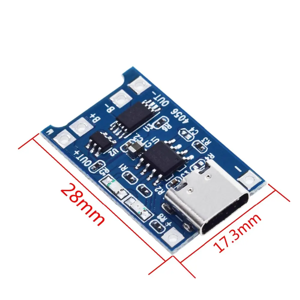 5V 1A Micro USB 18650 type-c Lithium Battery Charging Board Charger Module+Protection Dual Functions TP4056 18650