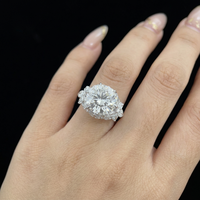 Bague de fiançailles classique unisexe en or massif 14K 18K avec diamant de laboratoire rond de 5ct 10ct certifié IGI, couleur D