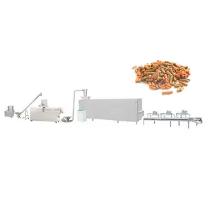 Corn wheat soy ingredients sinking and floating fish feed producing line extruder dryer mixer and bagger for sale
