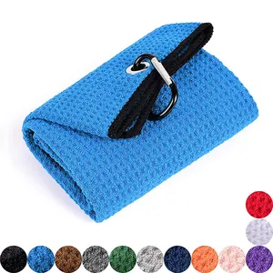 Toalha de golfe personalizada de microfibra, toalha de microfibra com logotipo e gancho