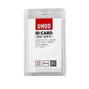 Pemegang kartu id akrilik kualitas tinggi promosi tempat kartu id transparan