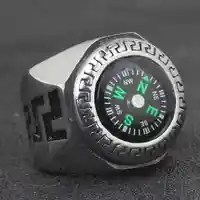 Hoge kwaliteit mode heren sieraden rvs kompas ring
