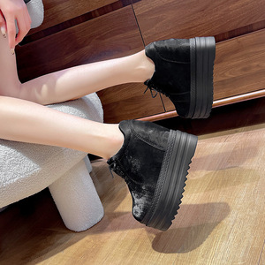 Nouvelle Collection Automne – Ballerines compensées à lacets pour femme, semelle épaisse, plateforme tendance, grandes tailles, chaussures basses à la cheville - Product Image 3