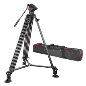 Viltrox VX-18M 1.88m Portable Aluminum Professional Heavy Duty Video Camcorder Tripod with Fluid Head + Carry Bag for Camera DV