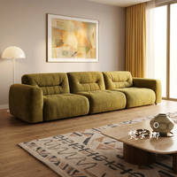 VONLIVA Canapé d'angle en velours chenille courbé vert moutarde de style italien, minimaliste, moderne et luxueux, de forme irrégulière, grand modèle