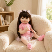 Poupée Bébé Réaliste 22 Pouces en Silicone Souple et Vinyle, Enregistrement de Conversations Multilingues, Cadeau d'Anniversaire pour Fille, Personnalisable