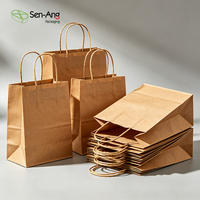 Sacs de courses en papier kraft blanc avec poignées torsadées, personnalisables avec logo, pour vente en gros SenAng – Sacs à emporter