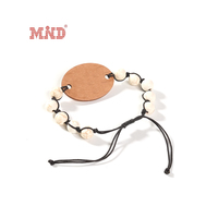 Bracelet en corde fait main écologique RFID NFC avec étiquette en bois Bracelet à perles Contrôle d'accès à l'hôtel