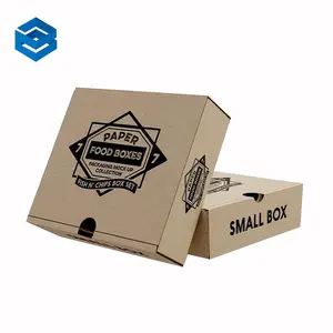 批发定制Logo印刷白色瓦楞披萨包装纸盒定制标签披萨盒食品包装袋