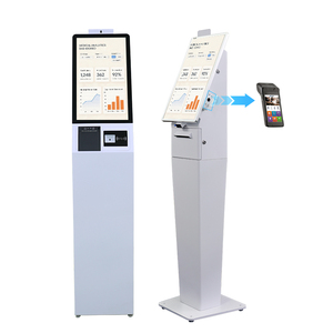 ตู้คีออสก์จัดการคิวแบบตั้งพื้น ขนาด 21.5 27 32 นิ้ว พร้อมระบบชำระเงินด้วยตนเอง มีเครื่องพิมพ์ในตัว รองรับการสแกนคิวอาร์โค้ด สามารถปรับแต่งได้ - Product Image 1