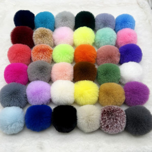 Bola de Pelo Sintético de Conejo de 8cm con Banda Elástica, Accesorios <span class=keywords><strong>DIY</strong></span>, Nueva Moda, Colgante de Bola de Pelo Sintético de Conejo de 8cm - Product Image 1