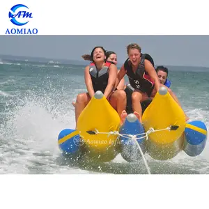 Funny inflatable flying banana floating boat inflatable water games toys