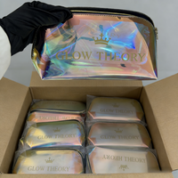 Sacs holographiques en PVC personnalisés pour l'affichage de bijoux et l'emballage de cosmétiques, pochette cadeau pour salon de beauté, rangement de voyage