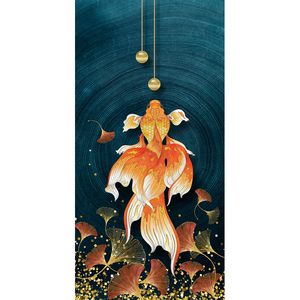Une carpe orange peintures et art mural pour la décoration de la maison mer vie <span class=keywords><strong>poisson</strong></span> animal cristal porcelaine peinture impression sur toile et poster - Product Image 6