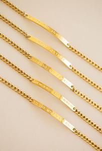 Bracciale a barra personalizzato in acciaio inossidabile con incisione, regalo, barra vuota, bracciale con citazione ispiratrice, placcato oro - Product Image 6