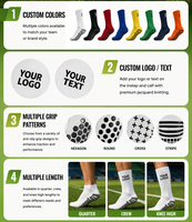 Chaussettes de football en coton avec logo personnalisé, écologiques, respirantes, mi-mollet, pour le football et le basketball, antidérapantes, avec grip pour le football, pour hommes