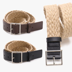 Cintura da Donna Personalizzata in Corda di Canapa Naturale Intrecciata, con Design a Intreccio e Cintura in Pelle PU di Alta Qualità - Product Image 2