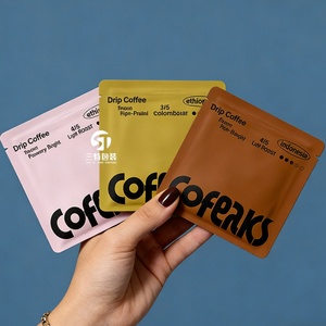 Sachets d'emballage personnalisés pour café filtre, sachets d'échantillons thermoscellables pour thé, sachets à trois soudures latérales pour poudre de café - Product Image 2