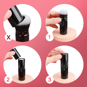 Venta al por mayor de aerógrafo retráctil <span class=keywords><strong>Kabuki</strong></span> Brush para base de maquillaje facial para crema líquida y maquillaje facial en polvo - Product Image 4