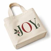 Sac de rangement en toile écologique avec logo personnalisé, motif sapin de Noël et Père Noël, pour petits produits et marchandises